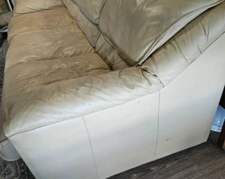 Cream Leather Sofa third image