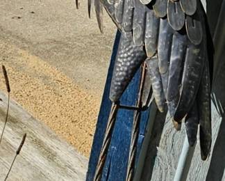 Metal Heron Garden Statue