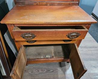 Antique Oak Washstand h l w second image