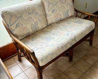Vintage bamboo loveseat