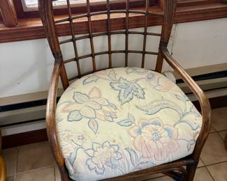 Two vintage bamboo chairs