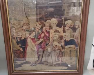 Lot 299  Vintage oversized needlework art framed under