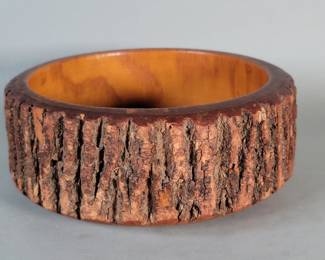 Lot 530  Vintage carved wood bowl