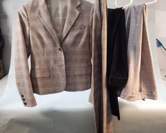 Lot 135  Vintage womens Theory wool pant suit, velvet