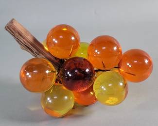 Lot 501  Vintage acrylic grape cluster on a wood stem