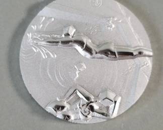 027  Lot 497  Sterling silver. 999 Salvador Dali 1984 Olympic