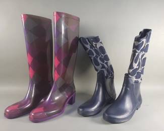 Lot 310  Emilio Pucci and Coach rain boots size 39 and 8m
