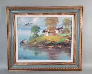 074  Lot 470  Vintage signed oil painting on canvas
