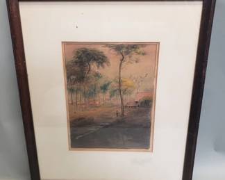 Lot 267  Signed K.E. Thew mixed media