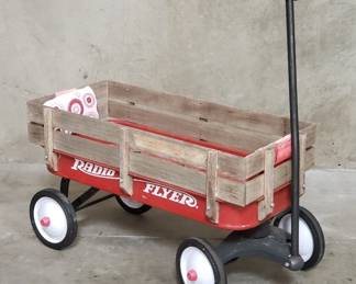 Lot 178  Radio flyer metal and wood wagon