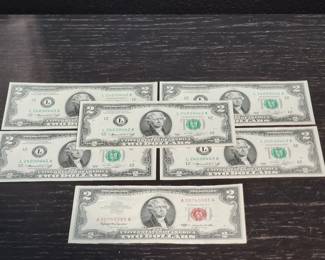 Lot 393h  1963 $2 red note  1976 sequential uncirculated