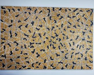 075  Lot 343  Maureen Nampajinpa Hudson signed oil on canvas