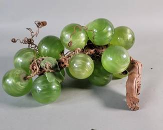 Lot 523  Vintage acrylic grape cluster on a wood stem