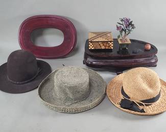 Lot 311  Box of miscellaneous womens hats. Sculpture