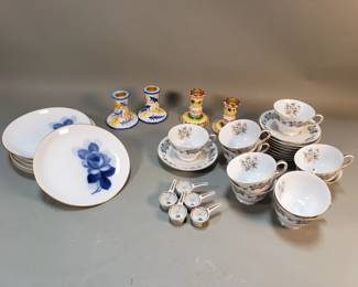 Lot 337  Group of porcelain tea cups, saucers, plates,