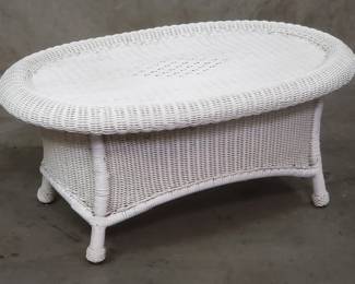 Lot 122  Vintage wicker coffee table