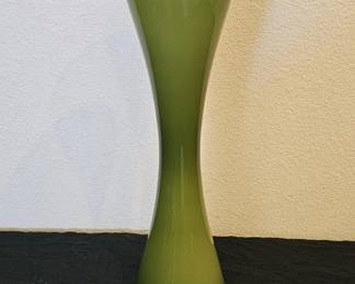 Lot 562h  Vintage handblown green and white hourglass vase