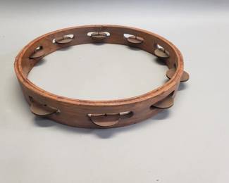 Lot 212  Vintage oak tambourine