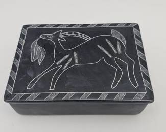 Lot 416h  Vintage Laise Adzer Khorogo black stone gazelle