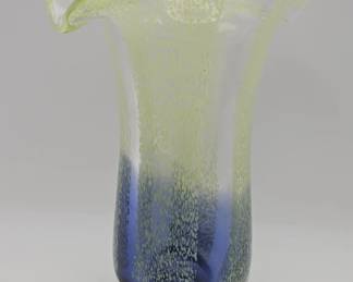 113  Lot 321h  Vintage Midcentury Modern handblown blue and