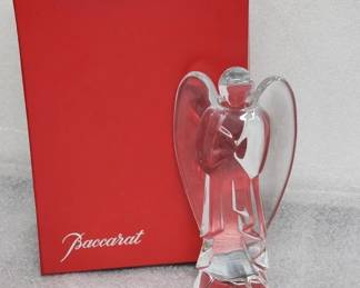 047  Lot 313h  Vintage Baccarat glass angel with folded arms