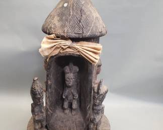 Lot 221  Vintage African carved wood shrine