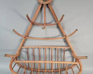 Lot 463  Vintage oak benttwood wall mounted coat and hat
