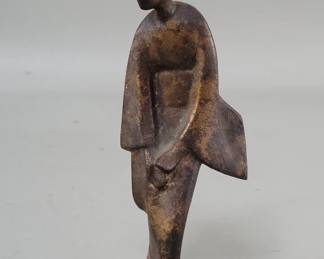 112  Lot 324  Mid century Japanese geisha cast iron figure