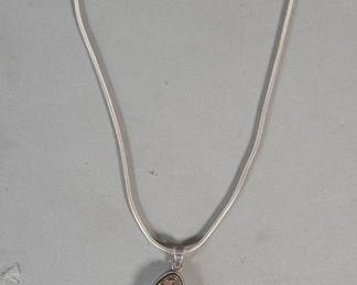 122  Lot 612  Sterling silver necklace with a pyrite druzy