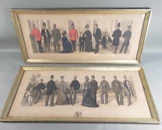 Lot 647  Pair of antique panoramic fashion plate