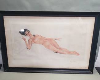 193  Lot 645  Signed 1941 Eugene Leliepvre colored lithograph