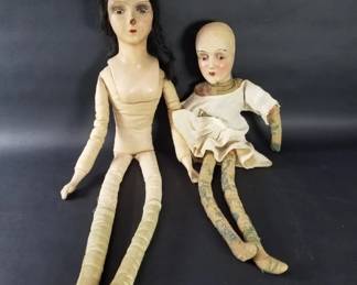 Lot 405  Antique boudoir dolls