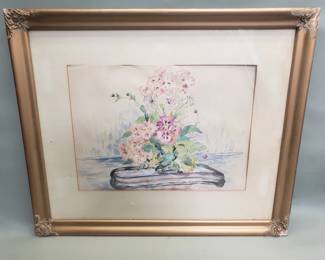 Lot 276  Signed vintage Helen Van Cleve mixed media