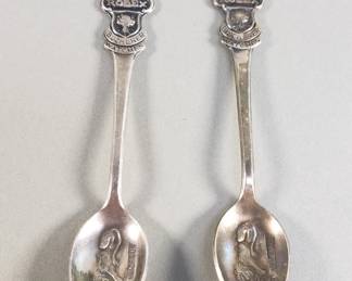 040  Lot 589  Pair of Rolex silver plate promotional spoons