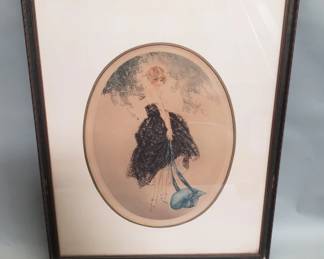 Lot 261  Vintage Signed Louis Icart Le Bonnet Bleu print