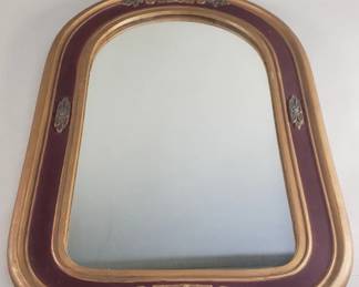 Lot 594  Vintage hand carved wood framed mirror