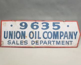 Lot 547  Vintage hand painted metal Union Oil Company