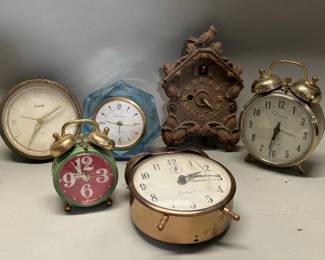 Lot 617  Six vintage alarm clocks