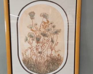 Lot 466  B. Dauman signed etching Queen Annes Lace