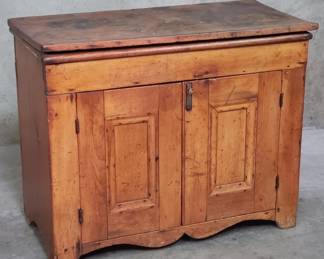 Lot 196  Antique pine lifttop dry sinkstorage cabinet