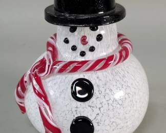 Lot 460  Hand blown glass snowman figure