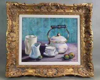 162  Lot 177  Vintage Janet Johnson Carpenter oil on canvas