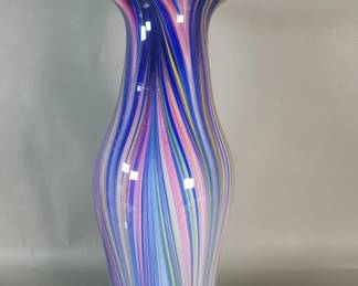 Lot 539  Hand blown multicolored glass vase