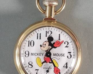 Lot 373  1070s Bradley Mickey Mouse windup pocket watch