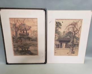 Lot 259  Pair of signed Hiroshi Yoshida Japanese w