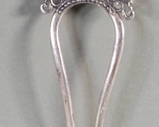 063  Lot 505  Antique sterling silver and garnet hairpin