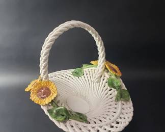 Lot 244  Vintage Capodimonte woven ceramic bowl