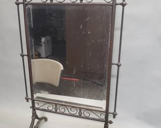 Lot 269  Vintage metal frame mirror fireplace screen