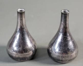Lot 503  Pair of Dansk France silver plate bud vases