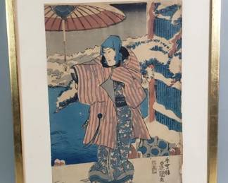 016  Lot 150  Antique Japanese woodblock print Utagawa Kunisada